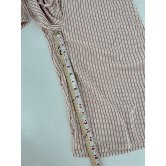 Xhilaration Pants Womens Large Red White Vertical Striped 100% Cotton Capris - Picture 15 of 16